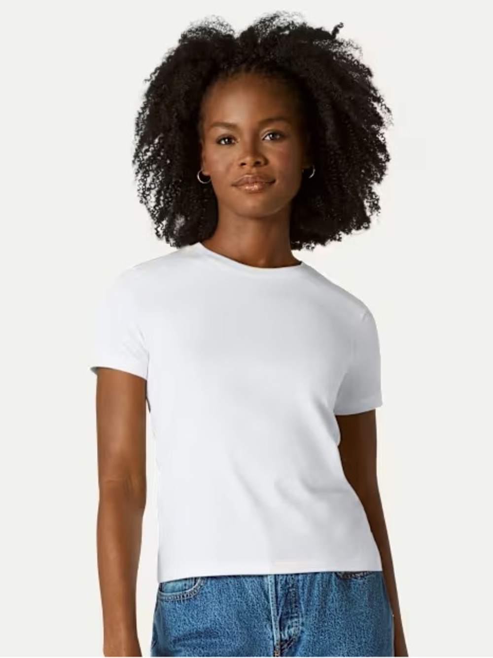 SET OF 2 Bombas Women Pima Cotton Slim Crew Neck T-Shirt Size M- White NEW NIB